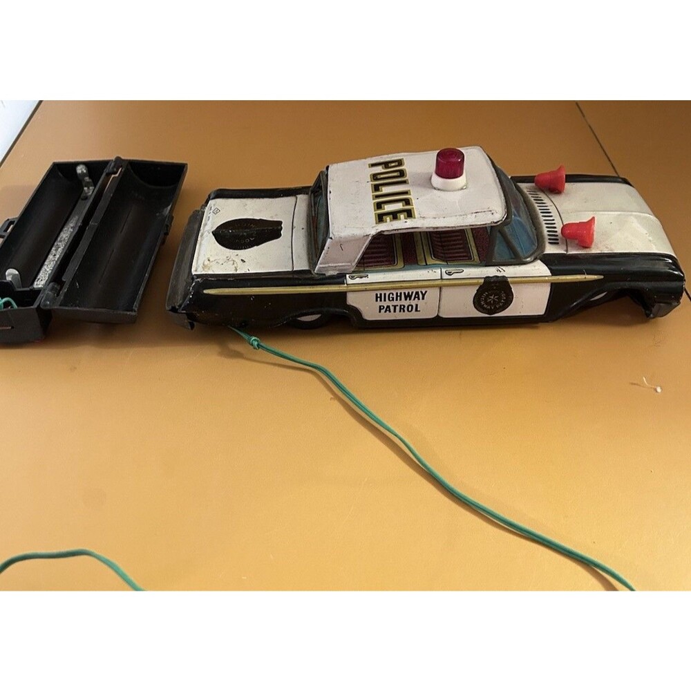 VINTAGE JAPANESE REMOTE CONTROL CAR, BANDAI T.T JAPAN, HIGHWAY PATROL VEHICLE